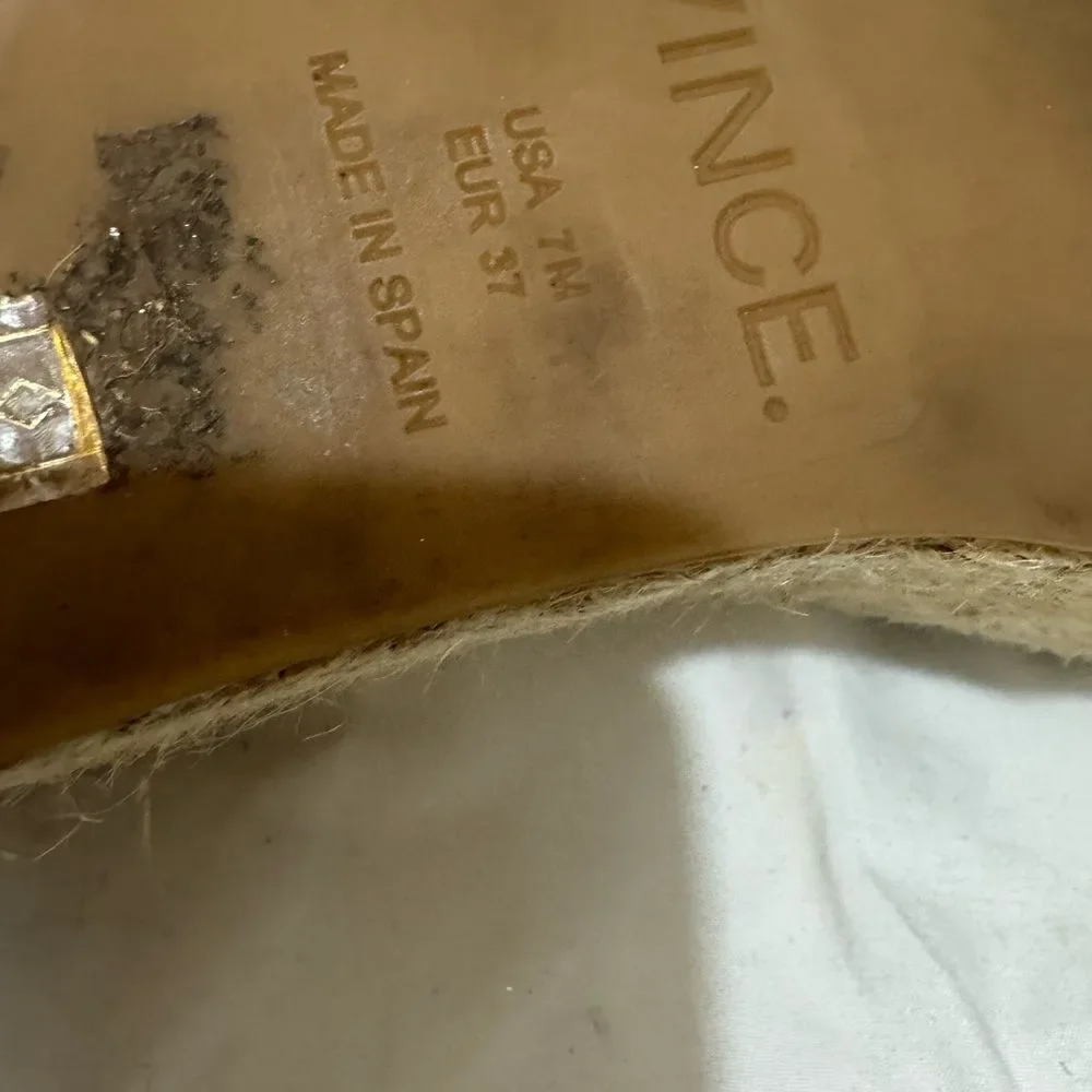 Vince Abby Leather Espadrille Sandal 7 M